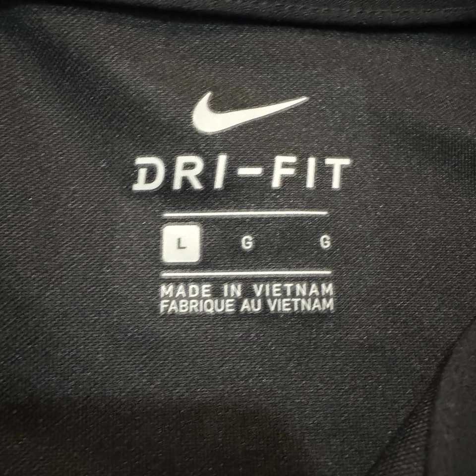 Camisa polo masculina de golfe Nike Dri-Fit manga curta preta tamanho grande colarinho - Imagem 3 de 4