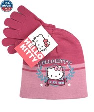 Hello Kitty winter hat and gloves set for girls