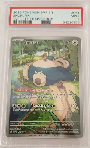 Snorlax Pokemon 2023 151 Elite Trainer Box ETB PROMO #051 PSA 9