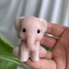 127g Pink Opal Elephant Carving Crystal For Self-Love, Desk Decor Collection