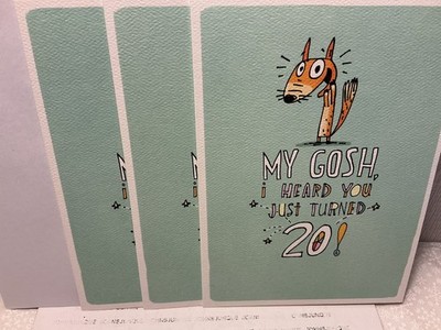 BIRTHDAY RSVP GREETING CARDS New w/Envelopes  LOT 3 ''HEARD YOU JUST TURNED 20..''