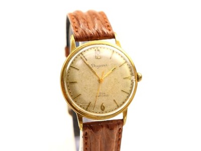 Vintage Herren Armbanduhr Dugena 444 vergoldet Handaufzug