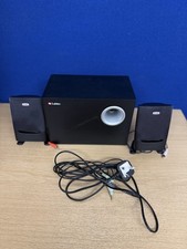 Labtec Pulse 475 2.1 PC Speakers & Subwoofer Black Tested Working