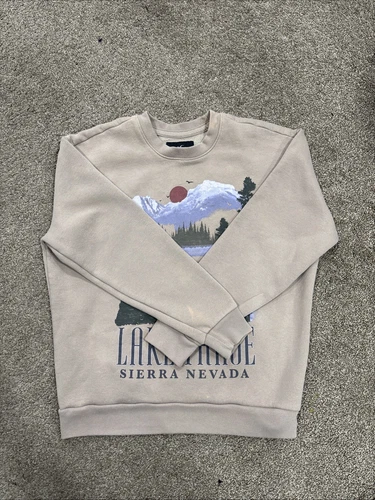 OFF WHITE Felpa Hollister L manica lunga panna vestibilità rilassata comoda invernale *Unisex*