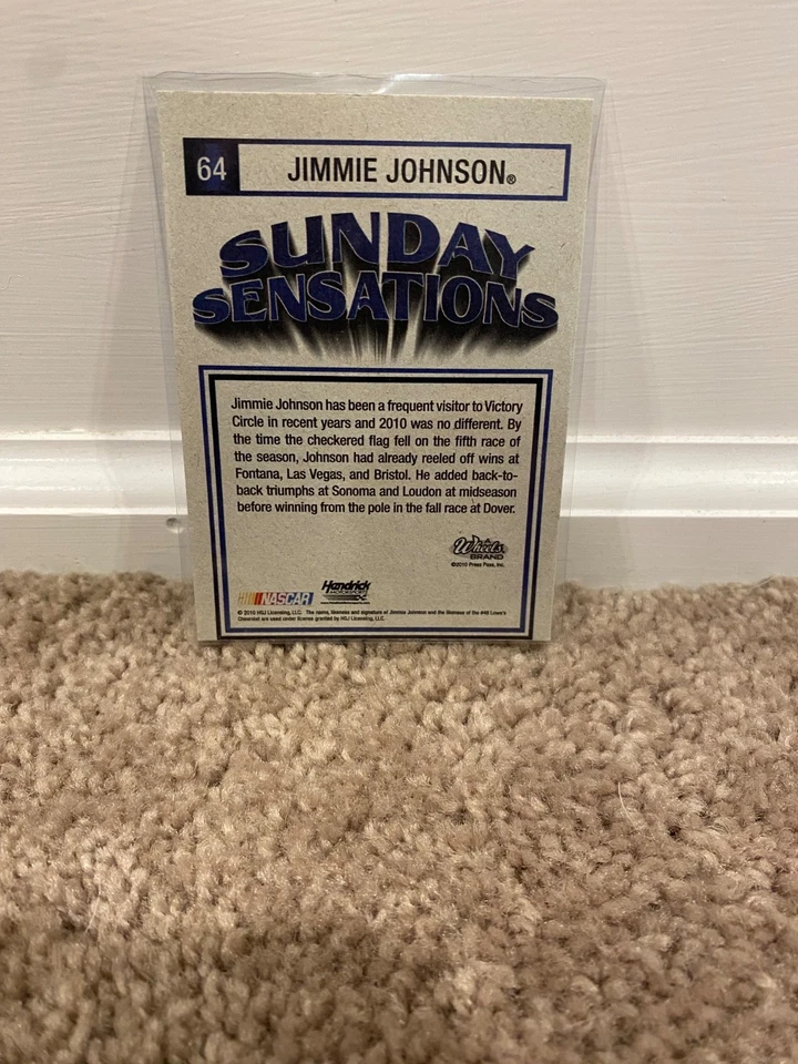 SIGNED Jimmie Johnson 2009 wheels element card - Image 2 of 2