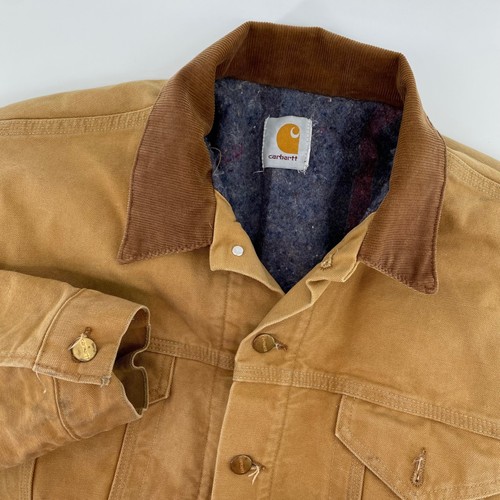 Carhartt Detroit Jacket Mens XL Brown Duck Canvas Blanket Lined Vintage 6BLJ