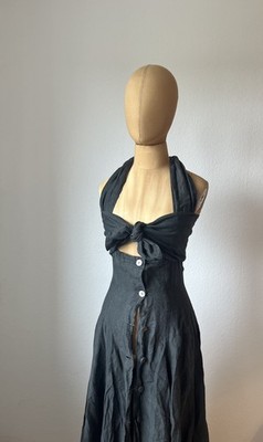 Romeo Gigli VINTAGE Leinenkleid Original Italy Sommer Designer 