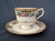 Lenox Ambassador Tuscan Orchard Footed Tea Cup & Saucer