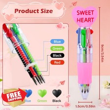 LiYiQ 50 Valentine's Day Pens, 4-in-1, Cartoon Cute Ballpoint Bulk