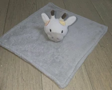 Baby Cow Lovey 11.5" x 11.5 Security Blanket Gray Cream Tan 2023 DTU Inc.