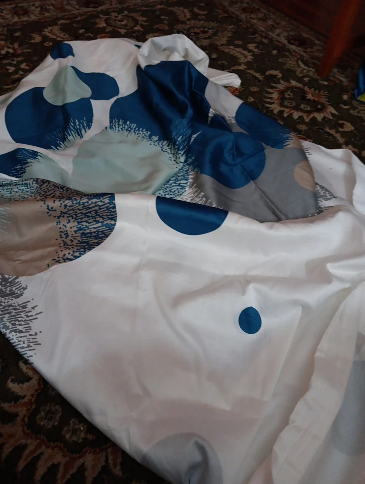 NUEVA FUNDA NÓRDICA IKEA Queen blanca azul gris Bolltistel  Foto 3 de 4