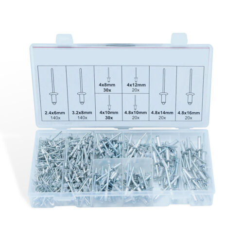 420tlg Blindnieten Set Alu Nieten Sortiment Popnieten 2,4 3,2 4 4,8 Flachkopf - Bild 3 von 8