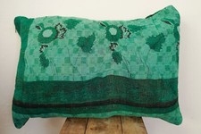 Prettyish Kantha Pillow Cover, Indian Vintage Handmade Kantha Cushion Cover