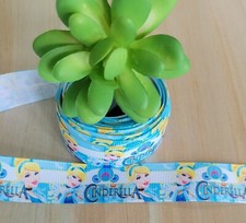 7/8 Inch 1 YD Cinderella Grosgrain Ribbon Disney Princess Hair Bow Ribbon