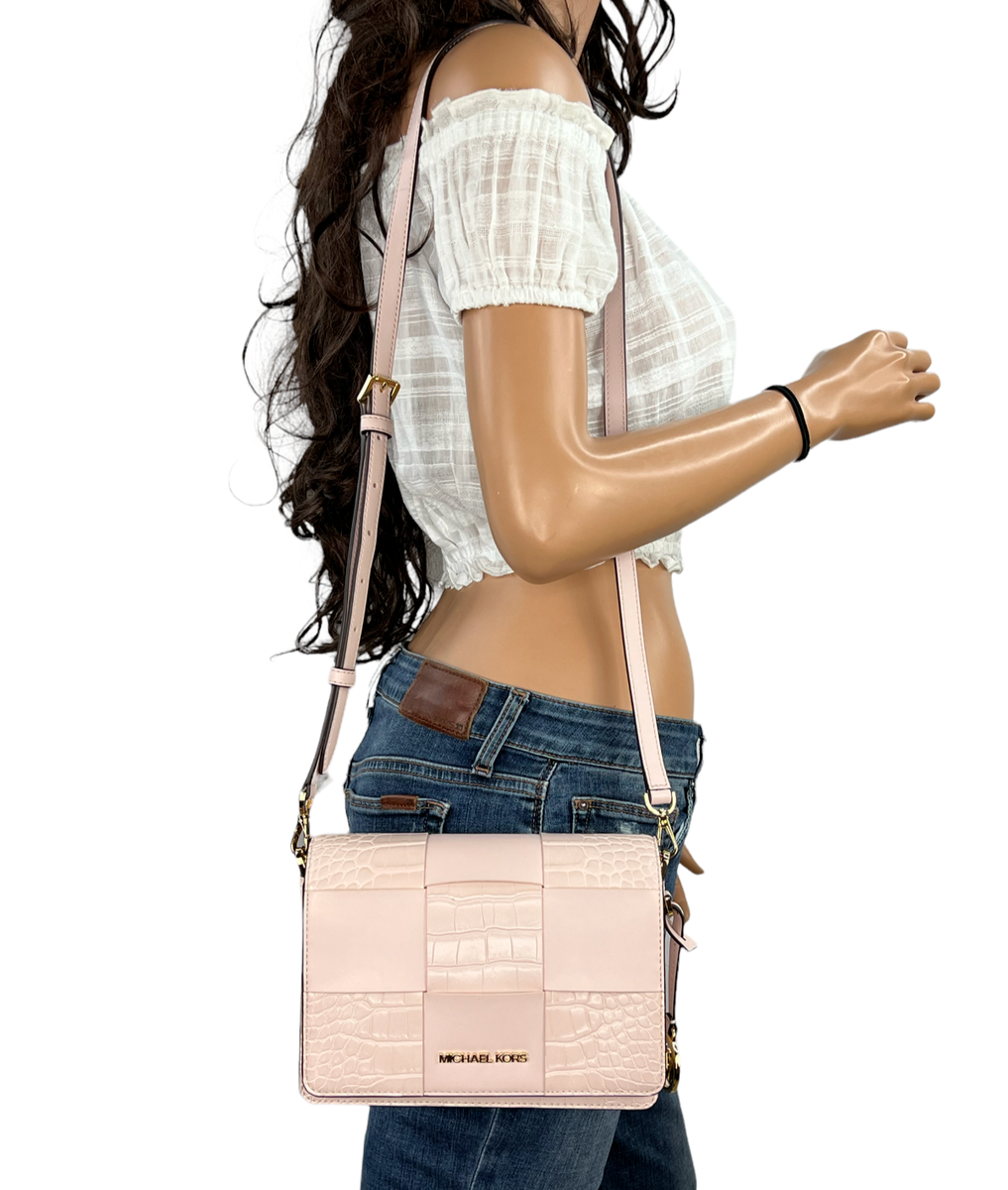 MICHAEL KORS MERCER SMALL SHOULDER CROSSBODY BAG CLUTCH PINK POWDER BLUSH