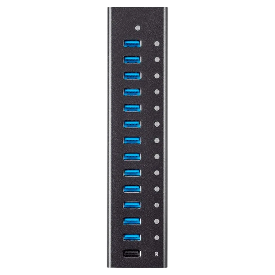 13 Port USB 3.0 Hub 5Gbps Super Speed w/ 2.4A Charging Port & AC Power Adapter - Image 2 of 4
