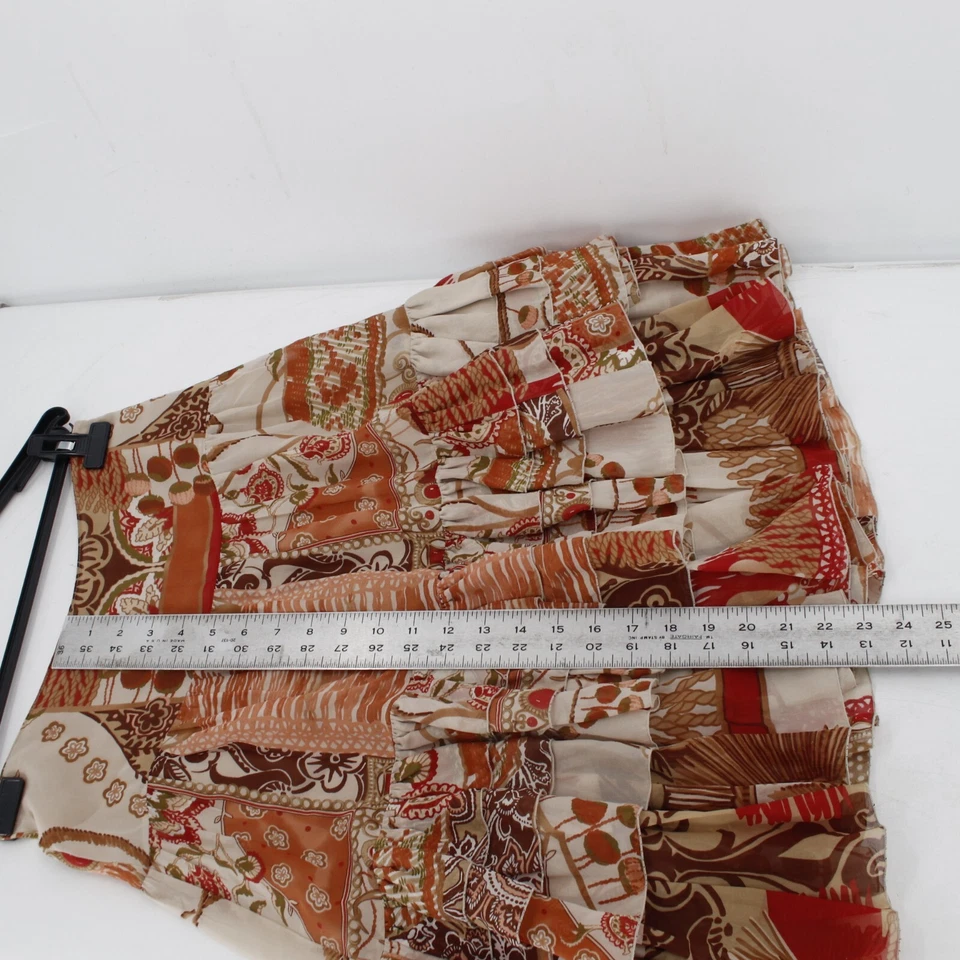 Falda Blumarine Vintage Mujer EU 40 Seda Floral Volantes Acampanada Hecha en Italia Foto 4 de 4