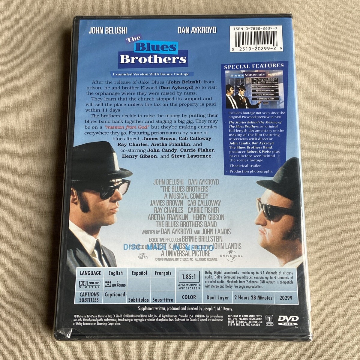 The Blues Brothers (DVD NEW 1980) Buddy Crime Comedy John Belushi