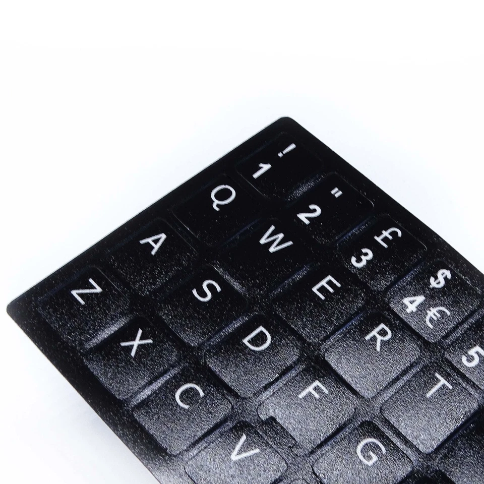 UK English Black Keycap Stickers QWERTY Keyboard Desktop, Laptop, Computer, PC - Image 4 of 4