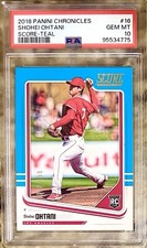 2018 OHTANI ROOKIE RC /199 PANINI CHRONICLES SCORE TEAL #16 PSA 10 GEM MINT!!