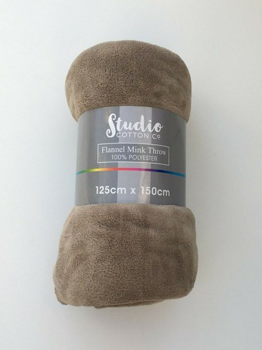 STUDIO COTTON Soft Flannel Mink Throw Fleece Blanket - Picture 23 of 53
