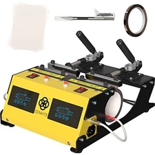 600W Double Station 11 oz Mug Cup Heat Press Machine Sublimation Timer + Alarm 