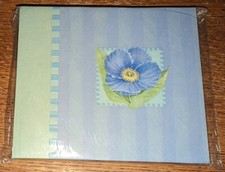 K Company Poppy Striped Scrapbook Photo Album 8.5x8.5 Memory Book Flowers Floral