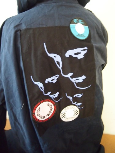 Chaqueta Abrigo Raf Simons x Fred Perry Gran Tamaño Parche con Capucha Nueva con Etiquetas Mediana $995 Azul Marino - Imagen 12 de 19