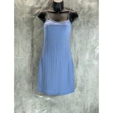ULTRA FLIRT Juniors' Purple Impression Knit Round-Neck Bodycon Mini Dress SZ S