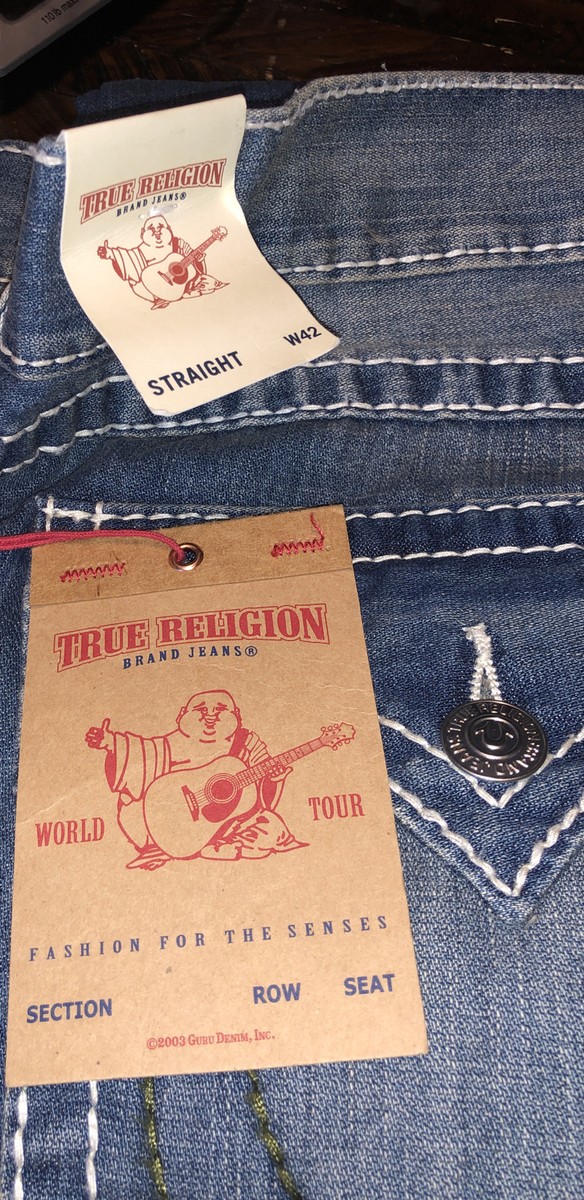 True Religion Men's Big T Straight Jeans w/ Flap Pockets DI True Religion Men's Big T Straight Jeans w/ Flap Pockets DI