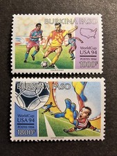 TIMBRE BURKINA FASO COUPE DU MONDE DE FOOTBALL N°886/887 NEUF ** LUXE MNH