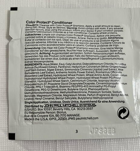 10 x Paul Mitchell Color Protect Conditioner je 0,25 Unzen Reiseprobenpackungen - Bild 3 von 3