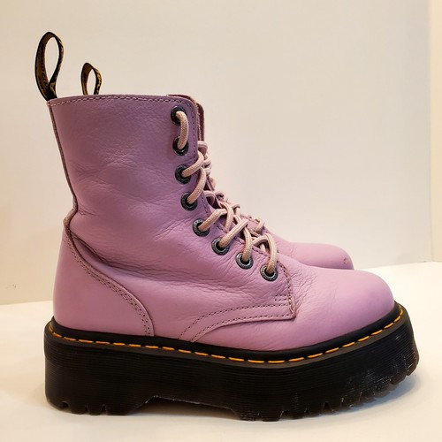 Dr Martens Jadon III Platform Soft Pisa Leather Lilac Chunky Quad Boots Sz 6 - 第 2/13 張圖片