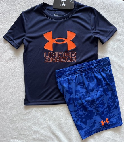 UNDER ARMOUR Little Boy’s Shirt & Shorts Outfit, 2-piece set - 4 (XS) - Picture 2 of 9