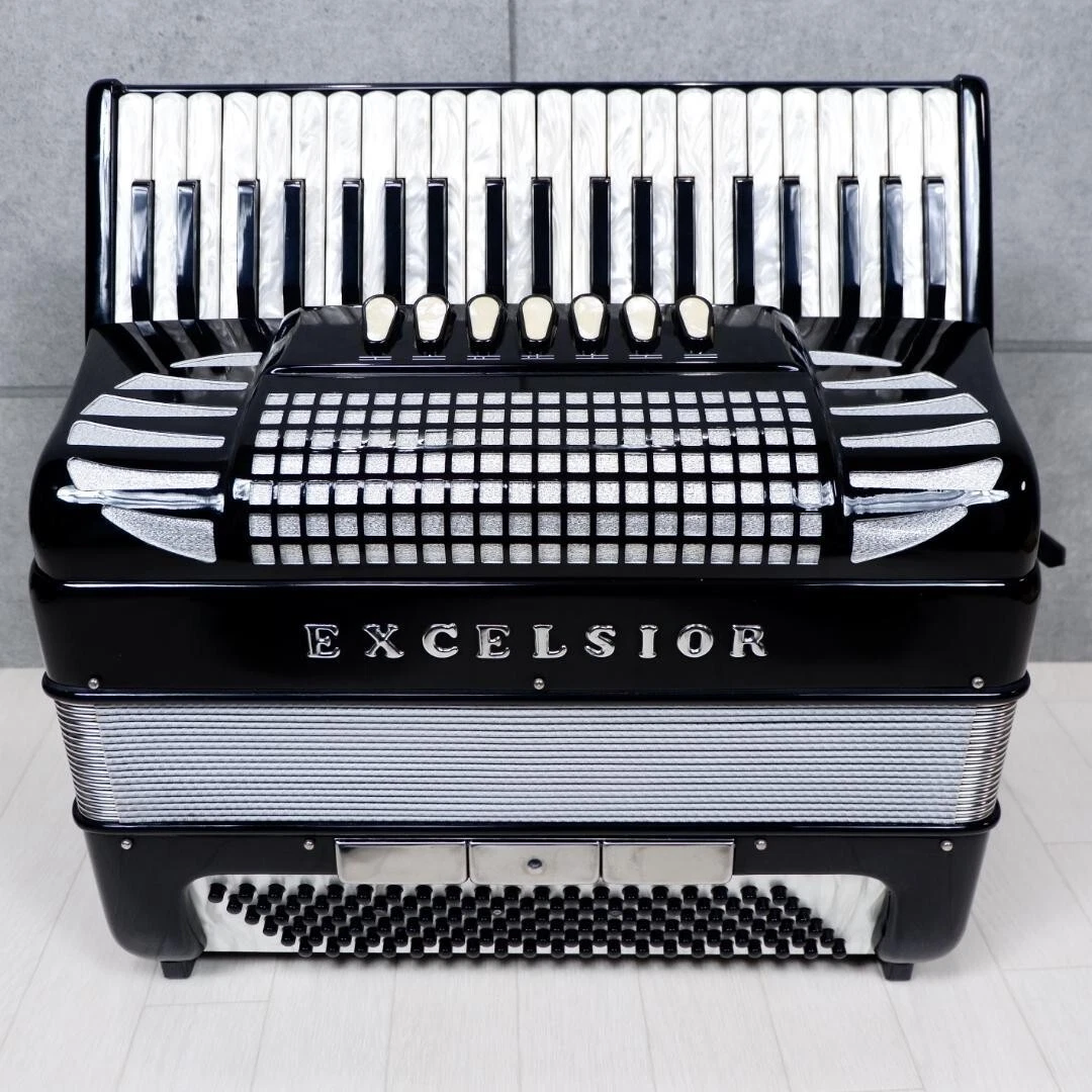 Excelsior 308 Accordion Black 41 Keys 120 Bass With Soft Case