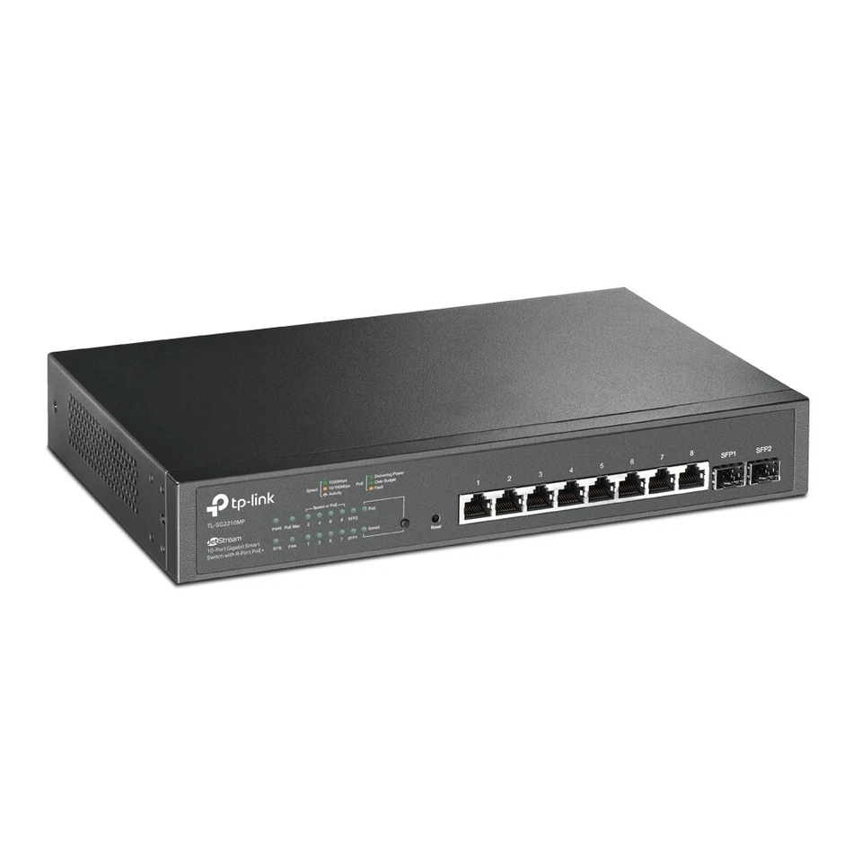 Tp-Link JetStream 10-Port Gigabit Smart Switch w/ 8-Port PoE+ TL-SG2210MP - Image 3 of 4