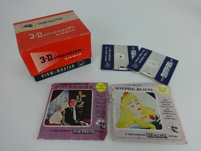 View Master Model E 3D Viewer Bakelite Vintage Disney Royals Slides Sawers Brown