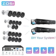 ZOSI 4MP POE Security Camera System 5MP NVR IP Audio 24/7 Record Human Detect IR