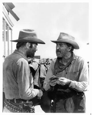 MOVIE OLD PHOTO 1970s Henry Fonda And James Stewart In The Cheyenne Social Club