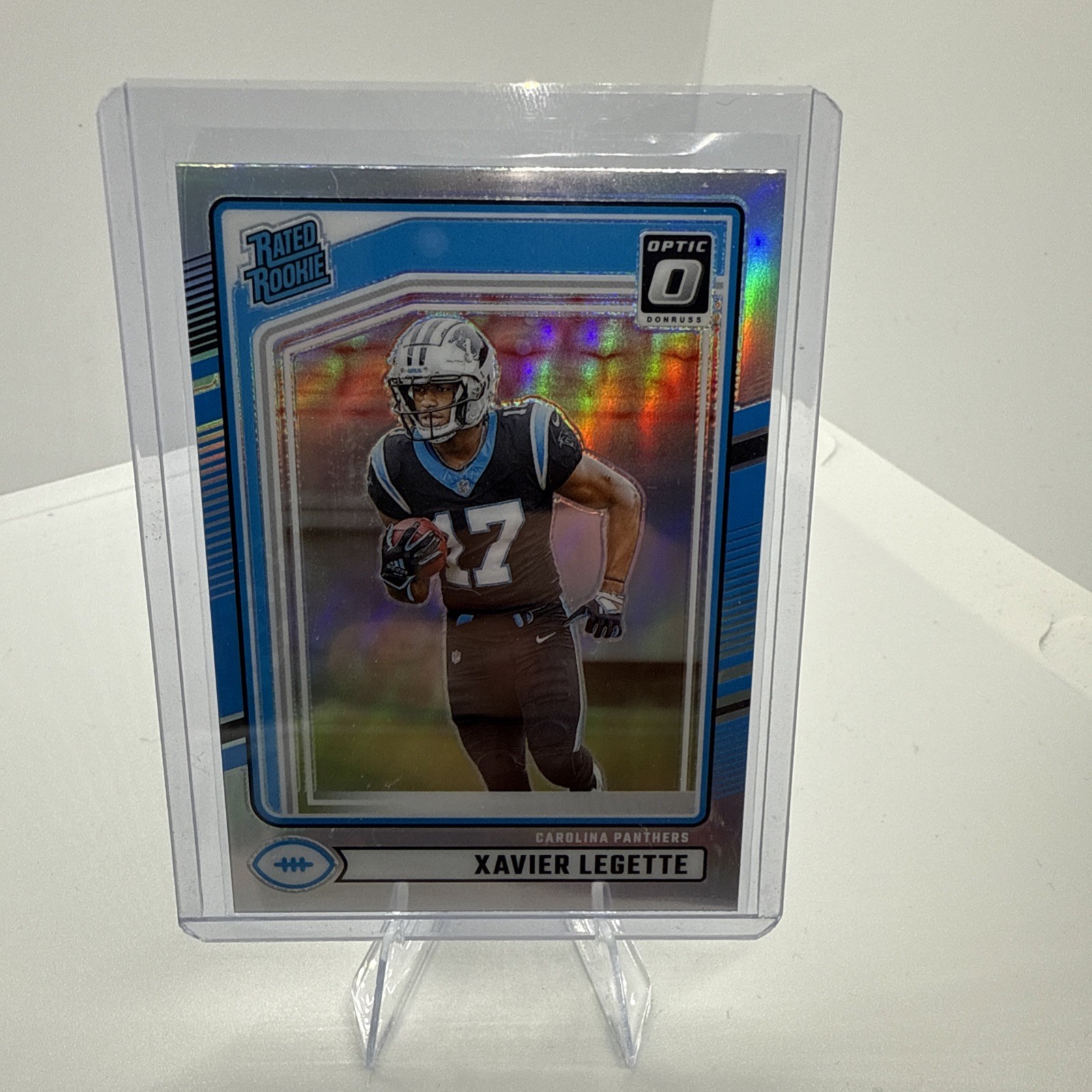2024 Panini Donruss - Rated Rookie Xavier Legette #323 Optic Preview Holo Prizm
