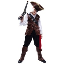 PGOND Boys Deluxe Pirate Costume with Hat Small