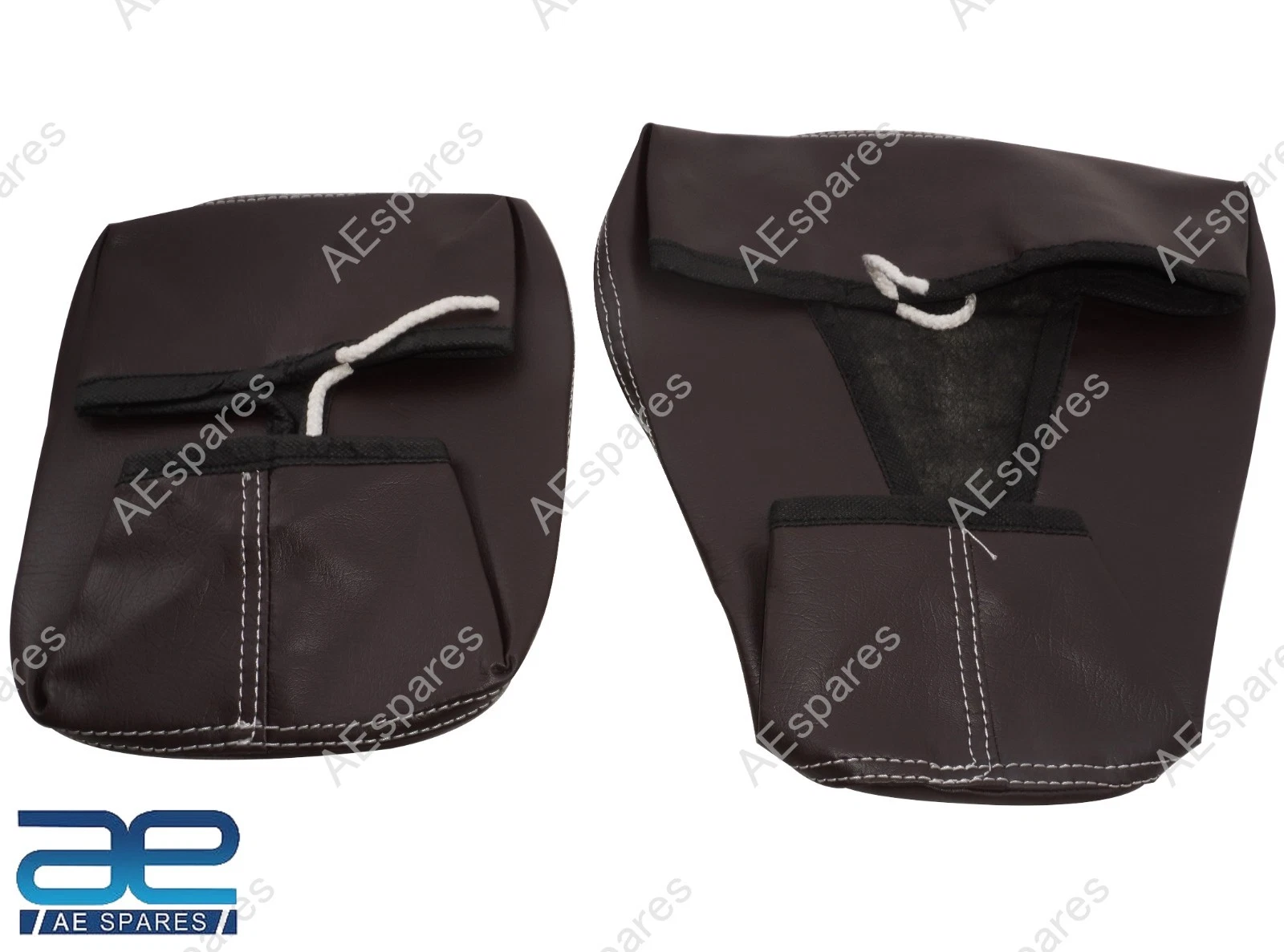 Classic Front Rear Seat Cover Embossed Brown Leatherette For Royal Enfield view 3