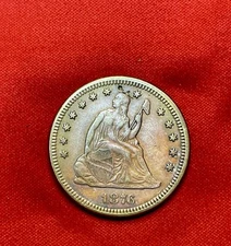 1876-P  Seated Liberty Silver Quarter ~ XF++ DETAILS ~ Great Toning