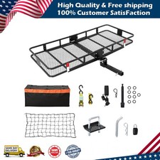 70" x 30" Heavy-Duty Folding Hitch Cargo Carrier 600 Lbs w/ Ratchet Straps  Bag