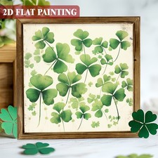 Irish Wooden Plaque Watercolor Four Leaf Clovers St. Patrick's Day Home Decor