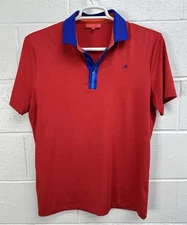 Redvanly Monroe Golf Polo Shirt Rio Red Print Men's Size Medium PUREpoly