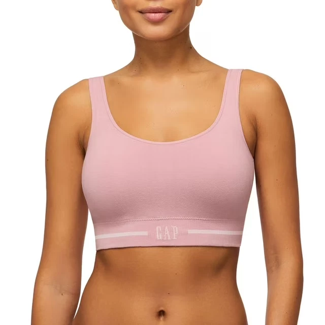 GapBody 女式 2 PK 无痕棉质舒适文胸尺寸 XXL 真黑色/淡紫色粉色 — 第 2/4 张图片