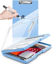 Clearview Clipboard with 2 Storage, Dry Erase 8.5x11 Heavy Duty ClipBoards - Hig