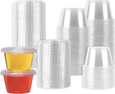 Small Plastic Containers with Lids Jello Shot Cups Condiment Containers with