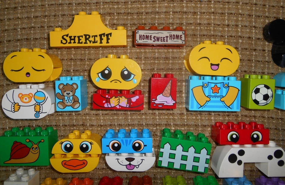 Lego DUPLO Lot 84 Printed Decorated Brick Specialty Pieces Numbers Faces Eyes ++ - Image 4 of 4